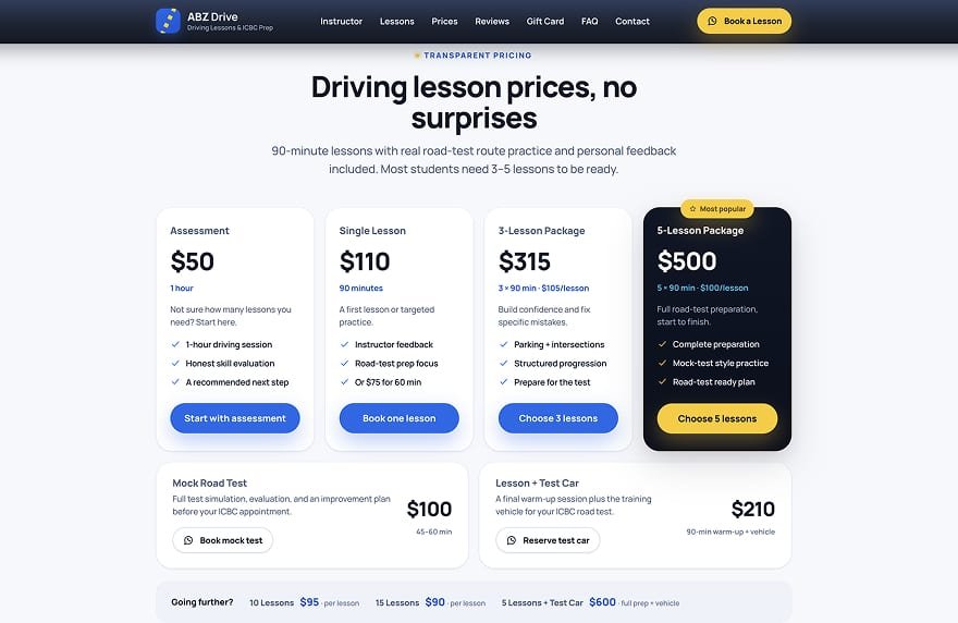 Additional small business website preview