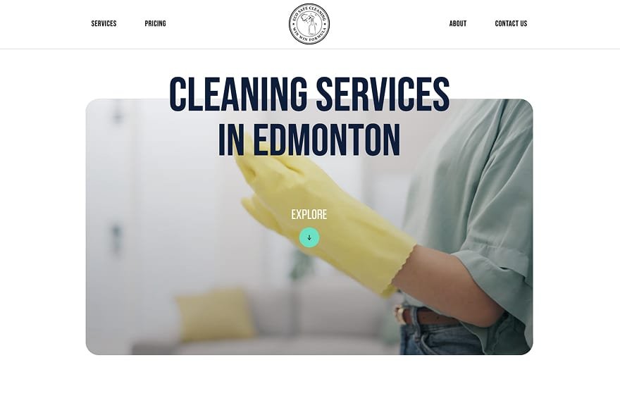 Cleaning service website desktop preview