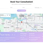 MakeMeWow beauty website booking and contact section thumbnail